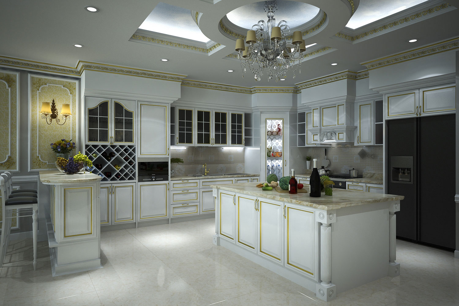 Trần thạch cao nh&agrave; bếp đẹp